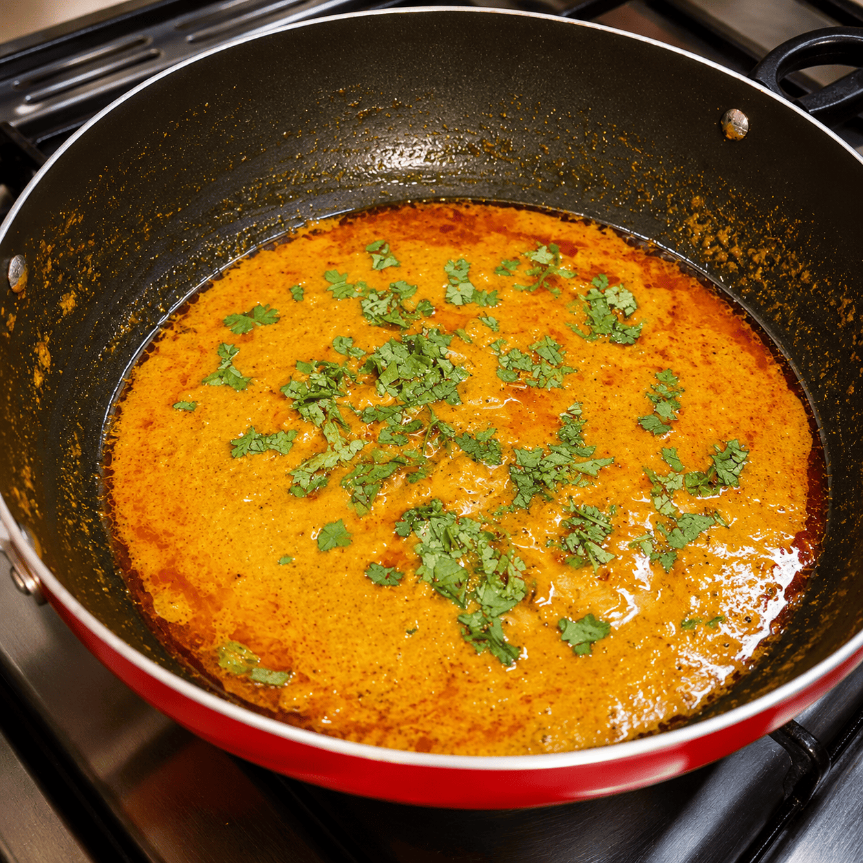 Add coriander and cream