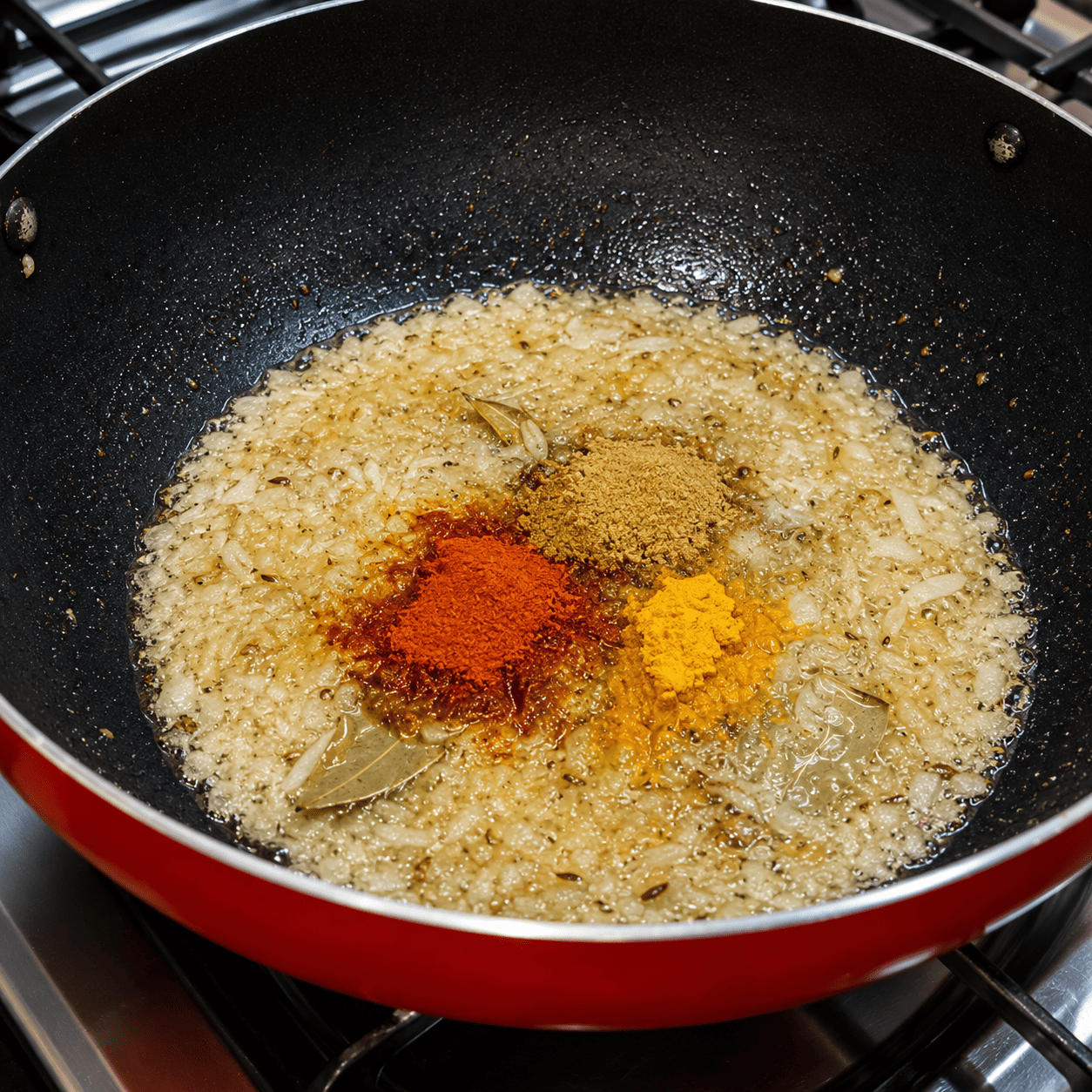 Bhuna the dry spices