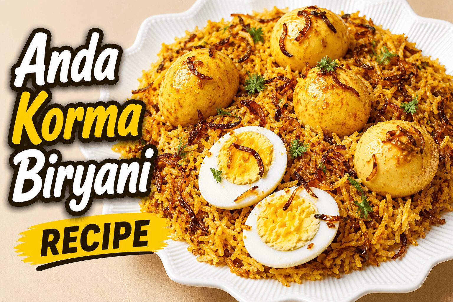 anda korma biryani recipe