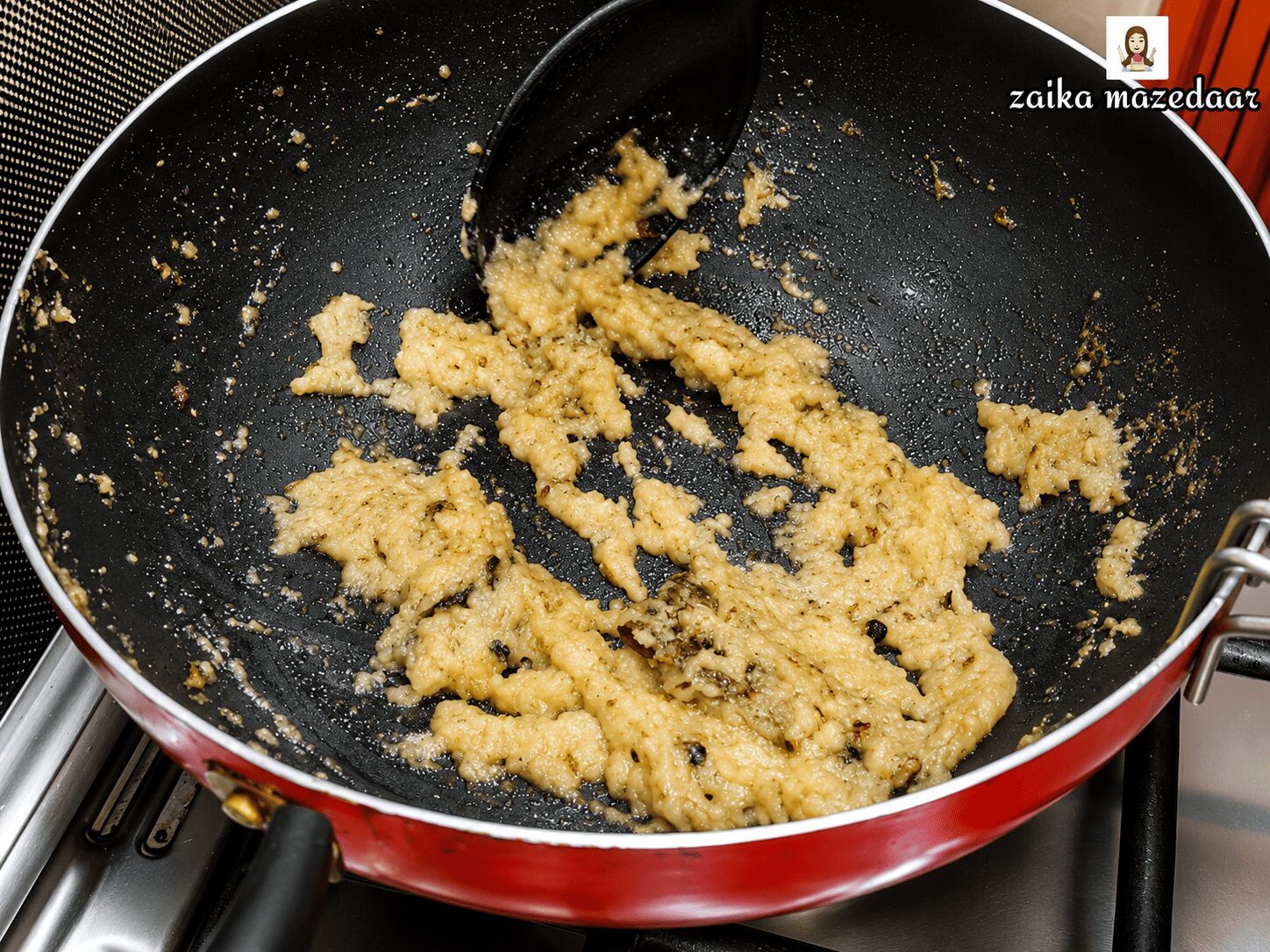 Onion paste cooked to pale golden — kept light for white korma base